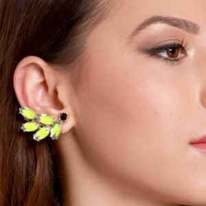 Neon Yellow Ear Cuff Earrings